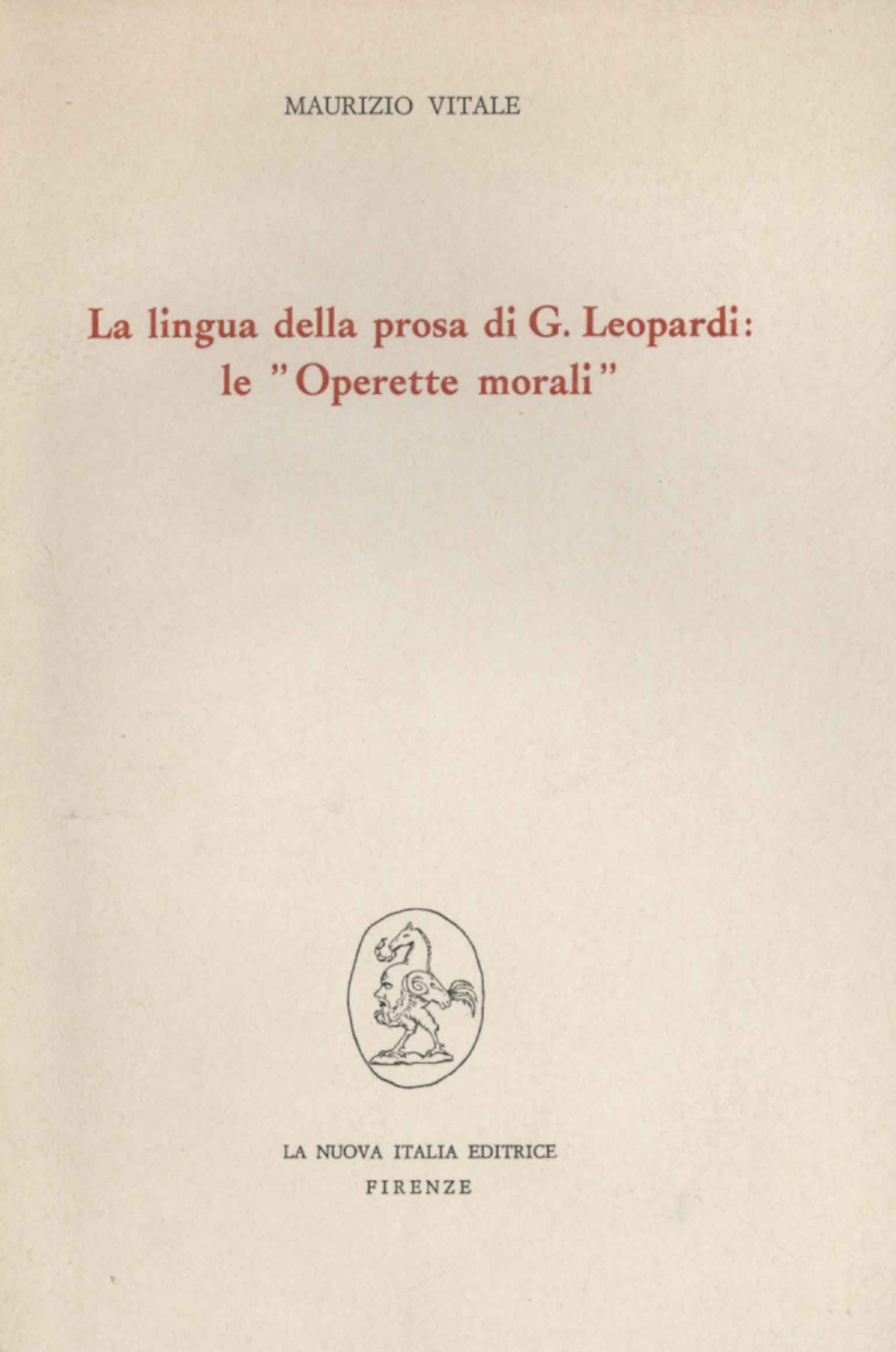 La lingua nella prosa di G. Leopardi:%
