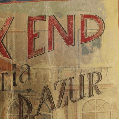 Tapisserie de la fin du XIXe siècle, Tapisserie avec une publicité pour la Côte d'Azur, Publicité pour la Côte d'Azur