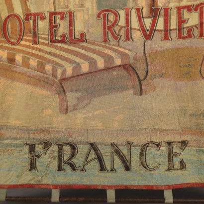 Tapisserie de la fin du XIXe siècle, Tapisserie avec une publicité pour la Côte d'Azur, Publicité pour la Côte d'Azur