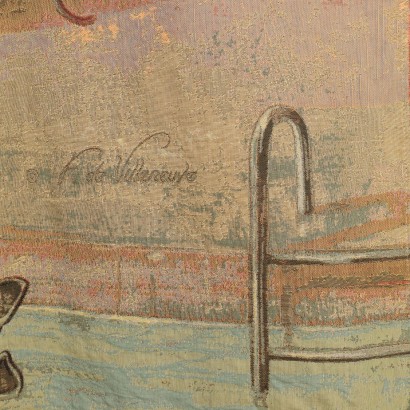 Tapisserie de la fin du XIXe siècle, Tapisserie avec une publicité pour la Côte d'Azur, Publicité pour la Côte d'Azur