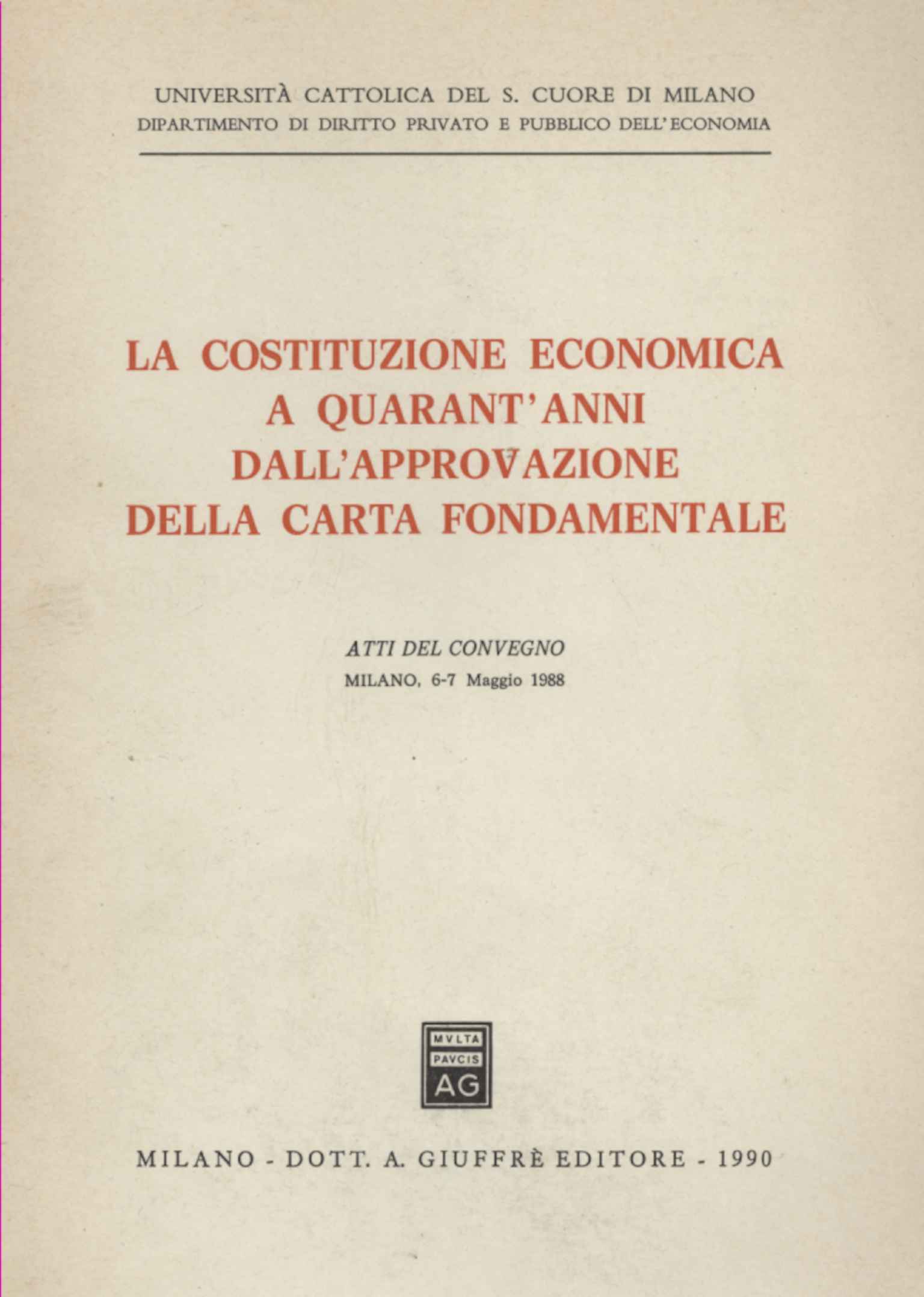 La costituzione economica a quarant0apostr