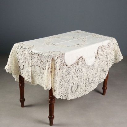 Ovale Tischdecke Leinen 180x180cm Second Hand Italien