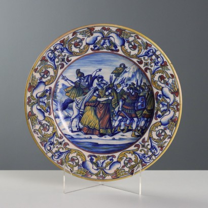 Piatto da Parata in Maiolica Dipinta a Lustro Gualdo Tadino