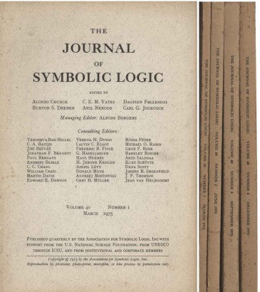 The Journal of Sumbolic Logic. Volume 40, 1975.  Annata completa (4 Volumi)