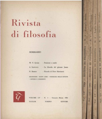 Rivista di filosofia. Volume LV 1964. Annata completa (4 Volumi)