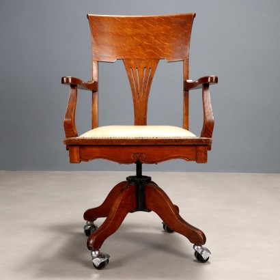 Chaise de bureau pivotante en chêne