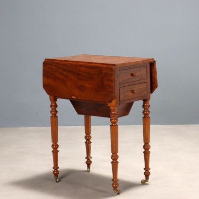 Mesa de centro, mesa de centro con listones de caoba