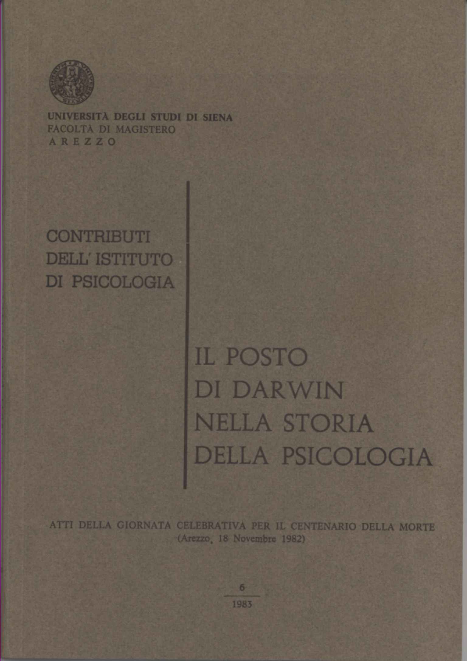 Il posto di Darwin nella storia della%