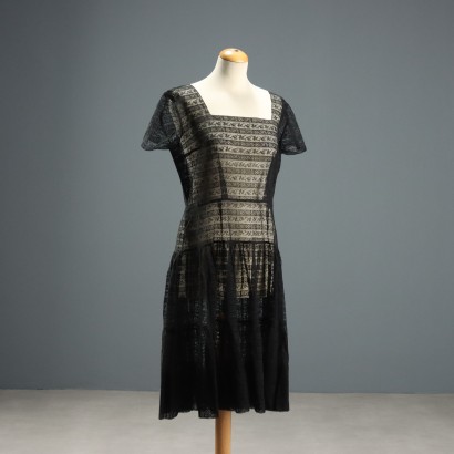 Robe vintage en dentelle noire