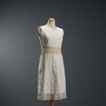 Robe vintage en lin blanc
