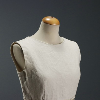 Robe vintage en lin blanc