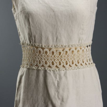 Robe vintage en lin blanc