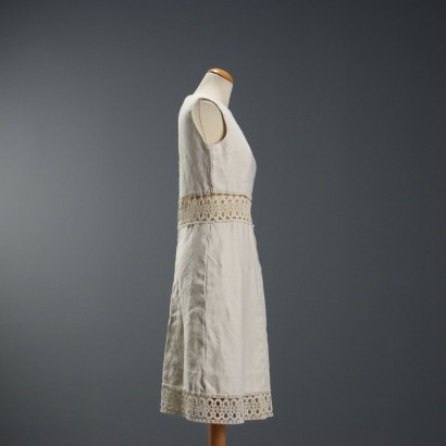 Robe vintage en lin blanc