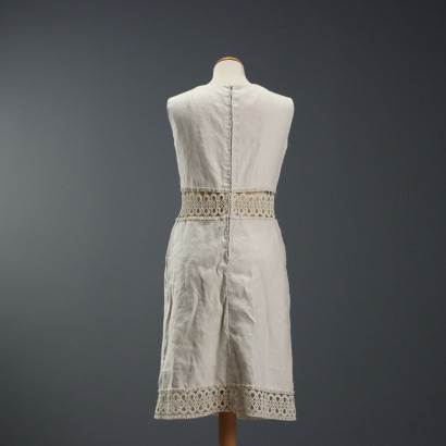 Robe vintage en lin blanc