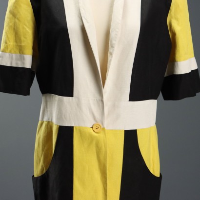 Veste vintage en soie et lin Erreuno
