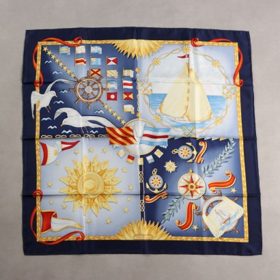 Ferragamo Blue Sail Scarf