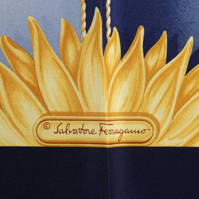 Ferragamo Blue Sail Scarf