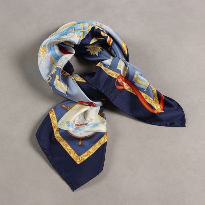 Ferragamo Blue Sail Scarf