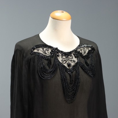 Vintage Silk Blouse with Embroidery