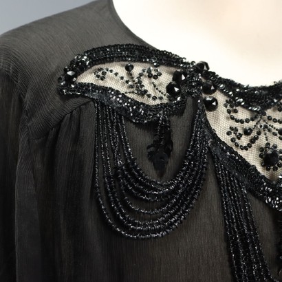 Vintage Silk Blouse with Embroidery