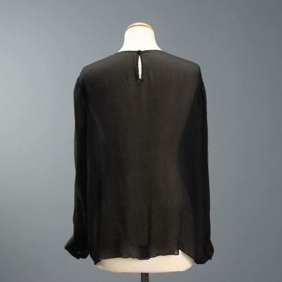 Vintage Silk Blouse with Embroidery