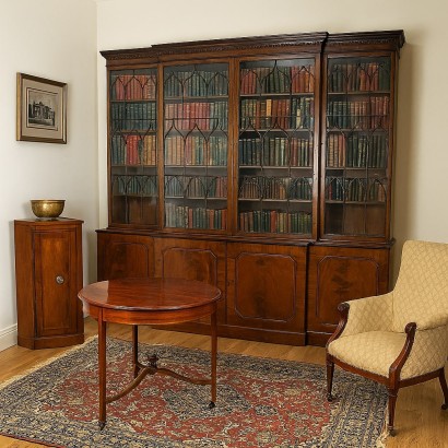 Bookcase, Large English Mahogany Bookcase