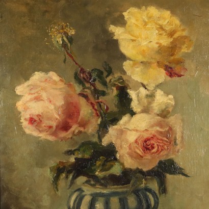 Dipinto di Agnese Mylius,Vaso di rose,Agnese Mylius,Agnese Mylius,Agnese Mylius