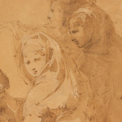 Signed work on paper, Drawing by Giuseppe Bernardino Bison, Composition with figures, Giuseppe Bernardino Bison, Giuseppe Bernardino Bison, Giuseppe Bernardino Bison, Giuseppe Bernardino Bison
