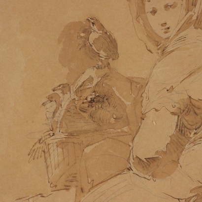 Signed work on paper, Drawing by Giuseppe Bernardino Bison, Composition with figures, Giuseppe Bernardino Bison, Giuseppe Bernardino Bison, Giuseppe Bernardino Bison, Giuseppe Bernardino Bison