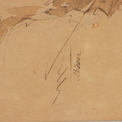 Signed work on paper, Drawing by Giuseppe Bernardino Bison, Composition with figures, Giuseppe Bernardino Bison, Giuseppe Bernardino Bison, Giuseppe Bernardino Bison, Giuseppe Bernardino Bison