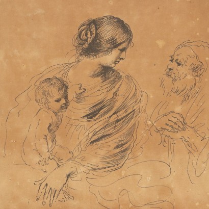 Kupferstich auf Papier, Die Heilige Familie