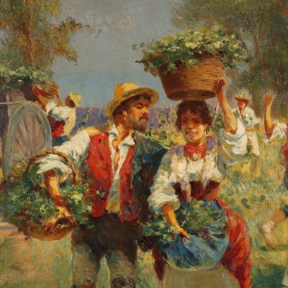 Dipinto di Pietro Barucci ,Scena campestre con figure,Pietro Barucci,Pietro Barucci,Pietro Barucci,Pietro Barucci