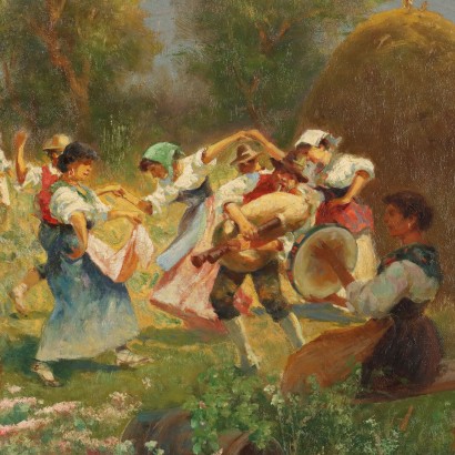 Dipinto di Pietro Barucci ,Scena campestre con figure,Pietro Barucci,Pietro Barucci,Pietro Barucci,Pietro Barucci