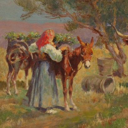 Dipinto di Pietro Barucci ,Scena campestre con figure,Pietro Barucci,Pietro Barucci,Pietro Barucci,Pietro Barucci