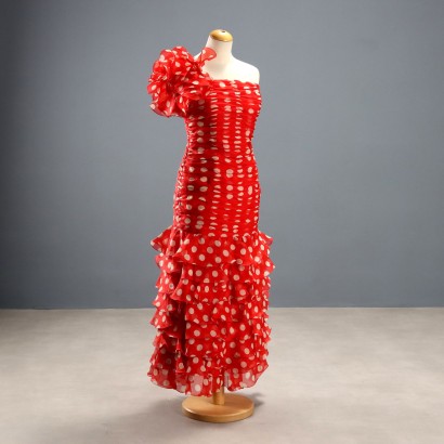 Vestido vintage de lunares rojos y blancos