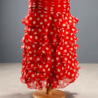 Vestido vintage de lunares rojos y blancos