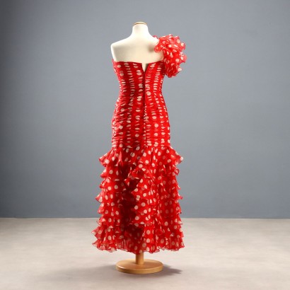 Vestido vintage de lunares rojos y blancos