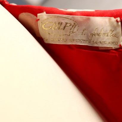 Vestido vintage de lunares rojos y blancos