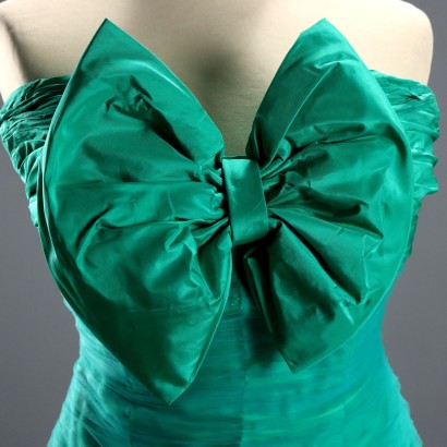 Vestido vintage verde con lazos