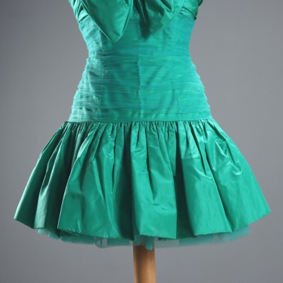 Vestido vintage verde con lazos