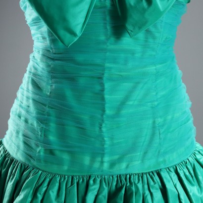 Vestido vintage verde con lazos