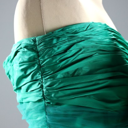 Vestido vintage verde con lazos