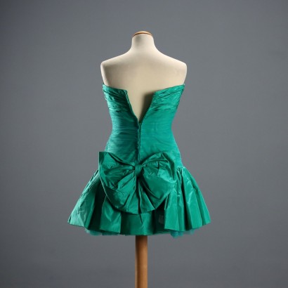Vestido vintage verde con lazos