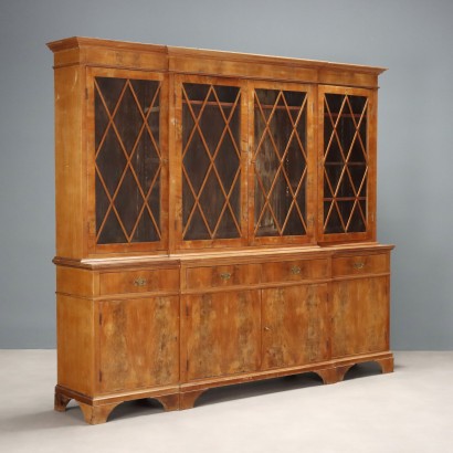 Antique Bookcase Regency Style Mahogany 4 Drawers XX Century