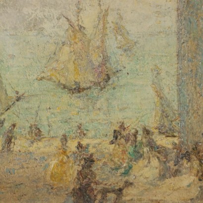Painting by Gregorio Mariani, Portico with Figures, Gregorio Mariani, Gregorio Mariani, Gregorio Mariani