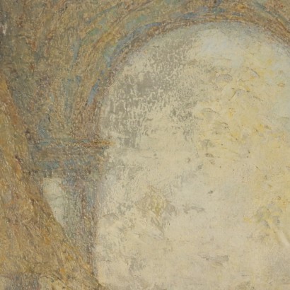 Painting by Gregorio Mariani, Portico with Figures, Gregorio Mariani, Gregorio Mariani, Gregorio Mariani