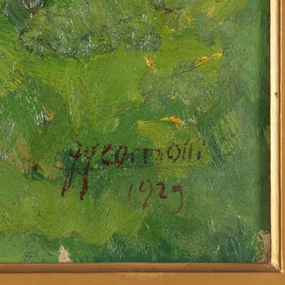 Peinture de Luigi Comolli, Paysage avec personnages, Luigi Comolli, Luigi Comolli