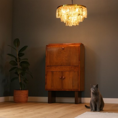 LAMPADARIO,Lampadario con Foglie in Vetro