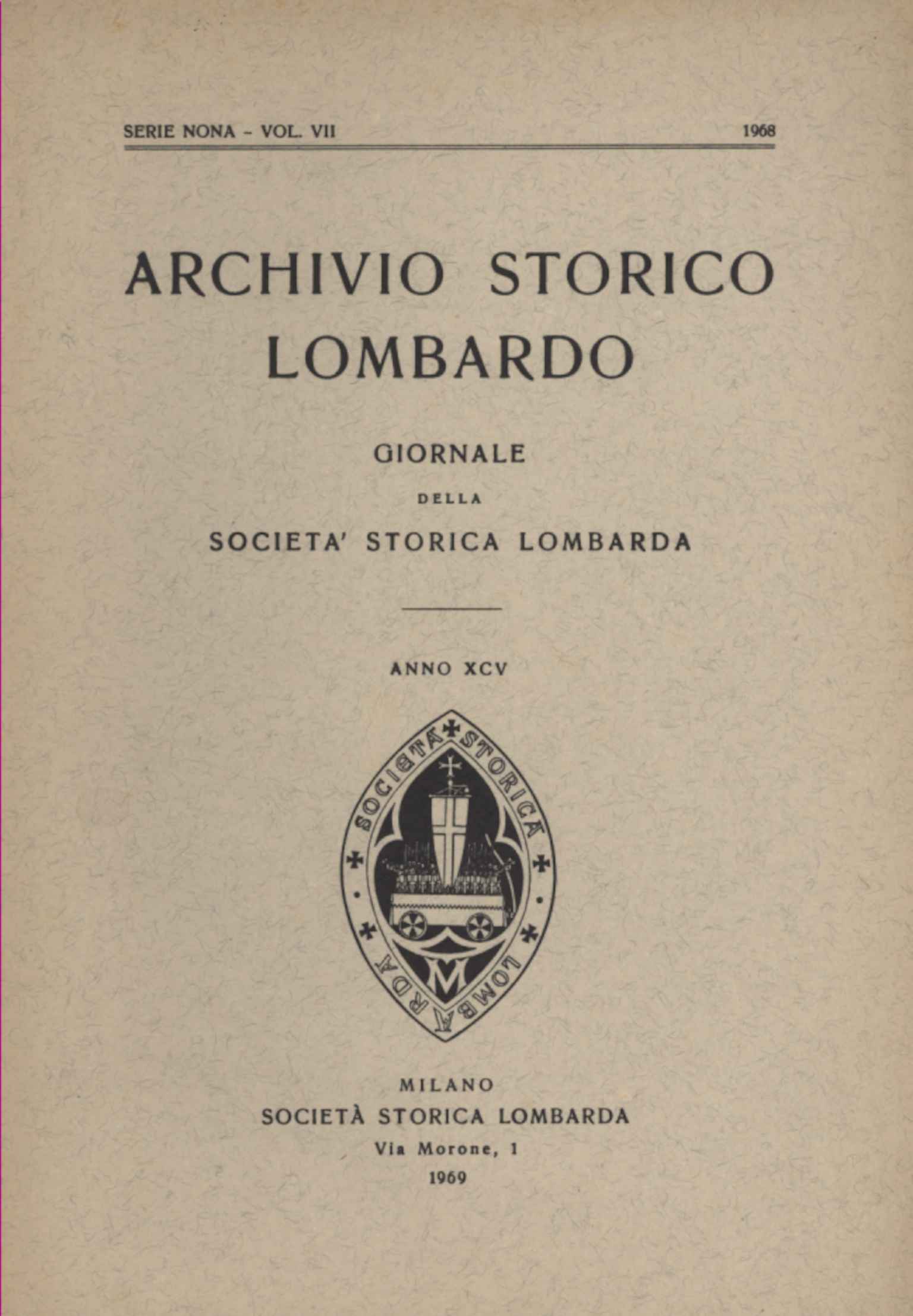 Archivio storico lombardo. Giornale della%