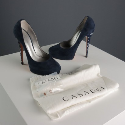 Chaussures Casadei en daim bleu